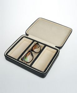 Leather Glasses Box-3GL-B-open | Zoser